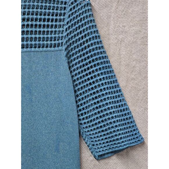 💙 Nanette Lepore Teal Dream Dress - Size S Knit & Crochet Chic 💙 Retro Preppy - Picture 4 of 7
